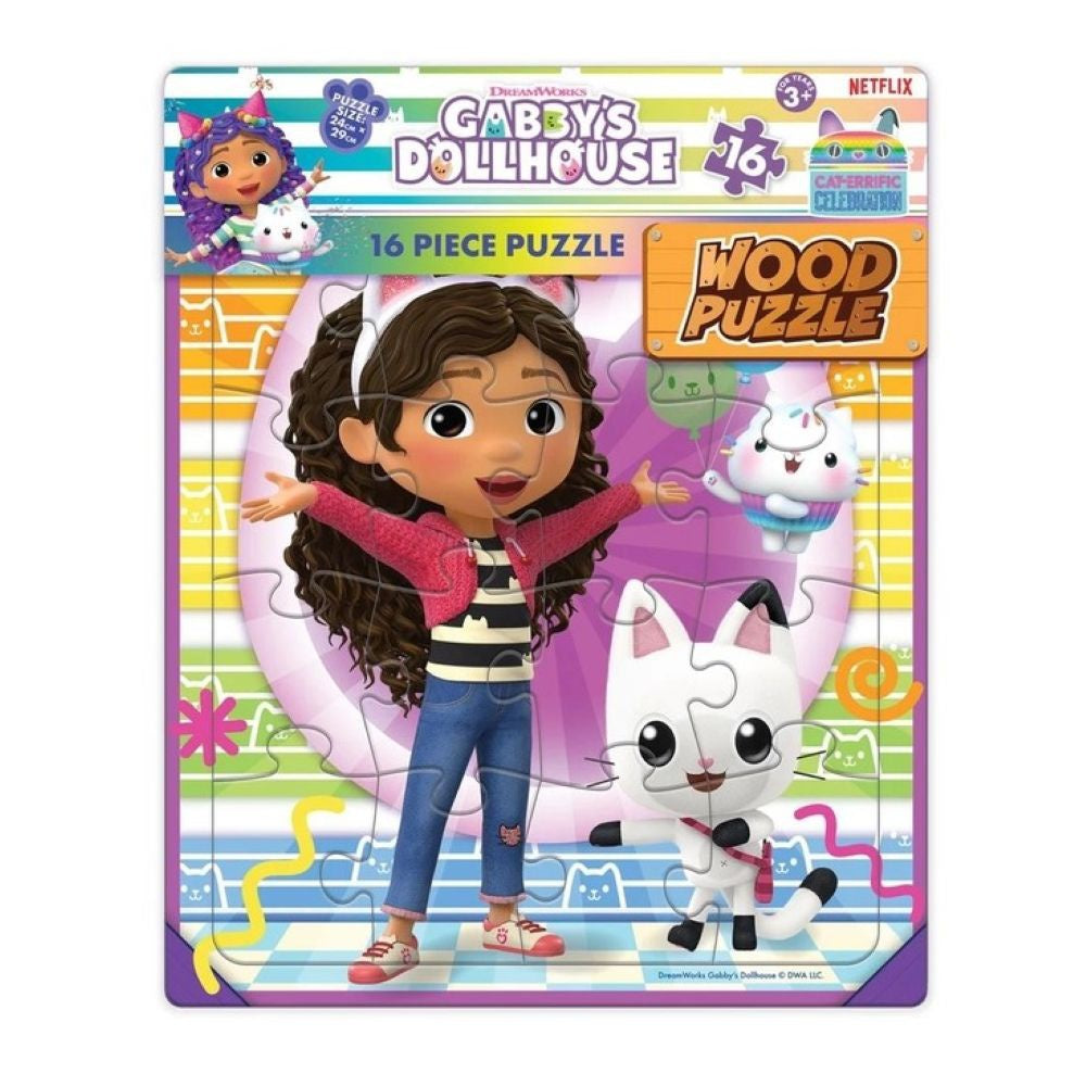 PREORDER Gabby's Dollhouse 16pce Wooden Frame Tray Puzzle