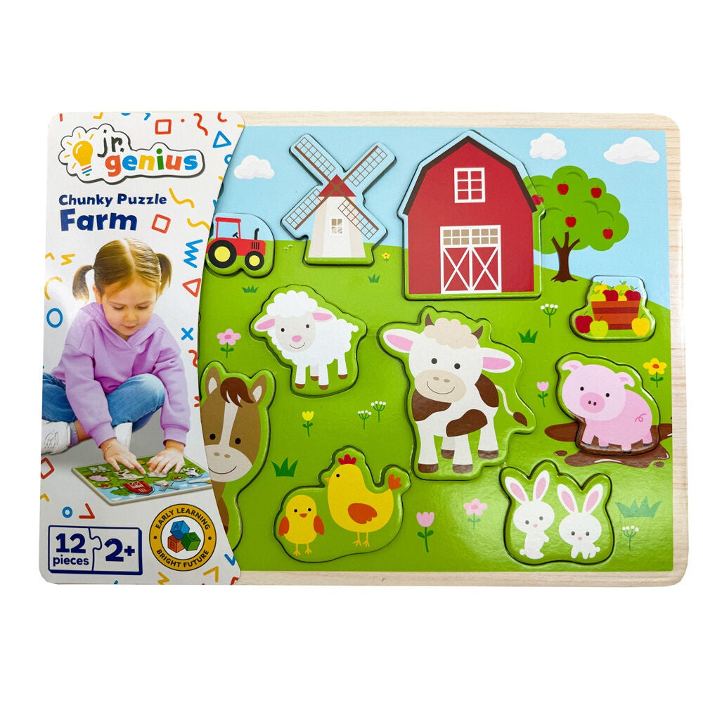 PREORDER Jr.Genius Chunky Puzzle - Farm 12pce