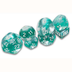 PREORDER Dungeon Crawl Classics - DCC RPG Dice - Thracian Azure Swirl Dice - DCC Funky 7