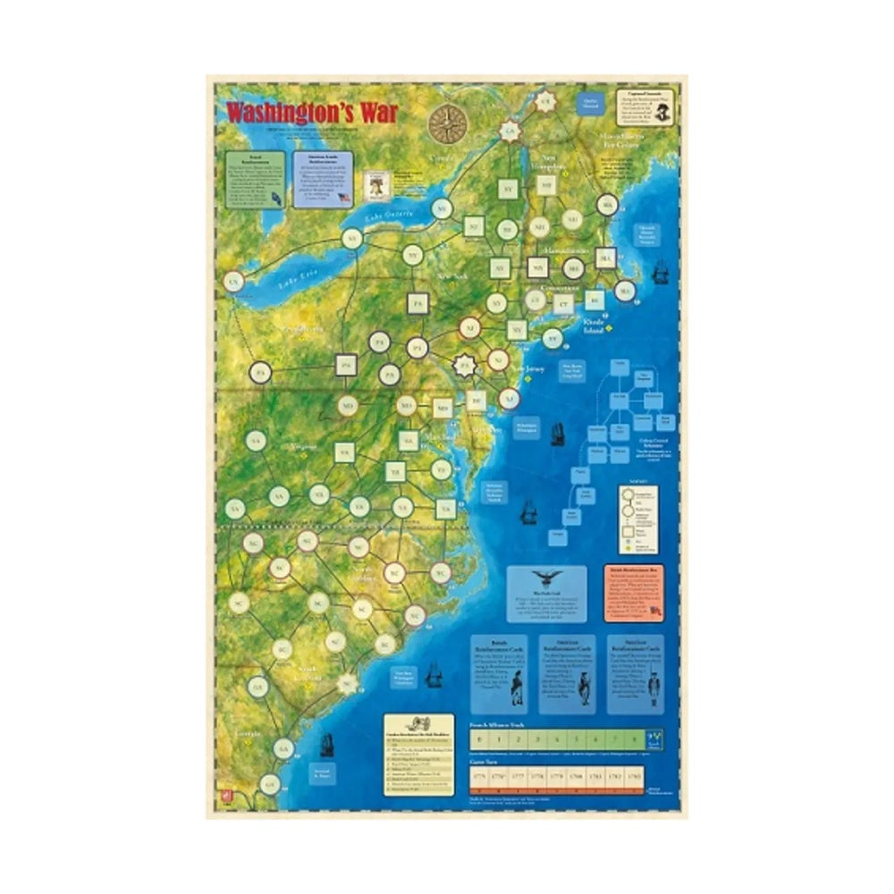 PREORDER GMT Games - Washingtons War Mounted Map