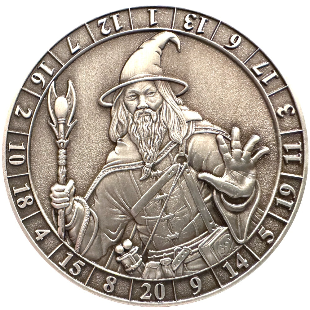 PREORDER Dice Coin D20 Male Human Wizard