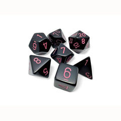 PREORDER CHX 25448 Opaque Polyhedral Black/pink 7-Die Set