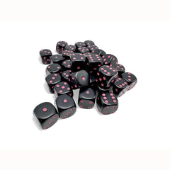PREORDER CHX 25848 Opaque 12mm d6 Black/pink Dice Block (36 dice)