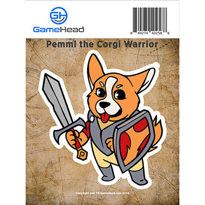 PREORDER GamerMats: Pemmi the Corgi Warrior - Sticker