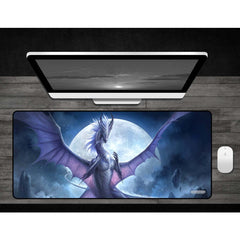 PREORDER GamerMats: White Dragon of the Night - Deskmat