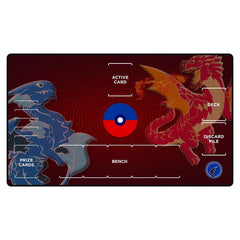 PREORDER GamerMats: Red and Blue Dragon with Pokemon Compatible Zones - Playmat