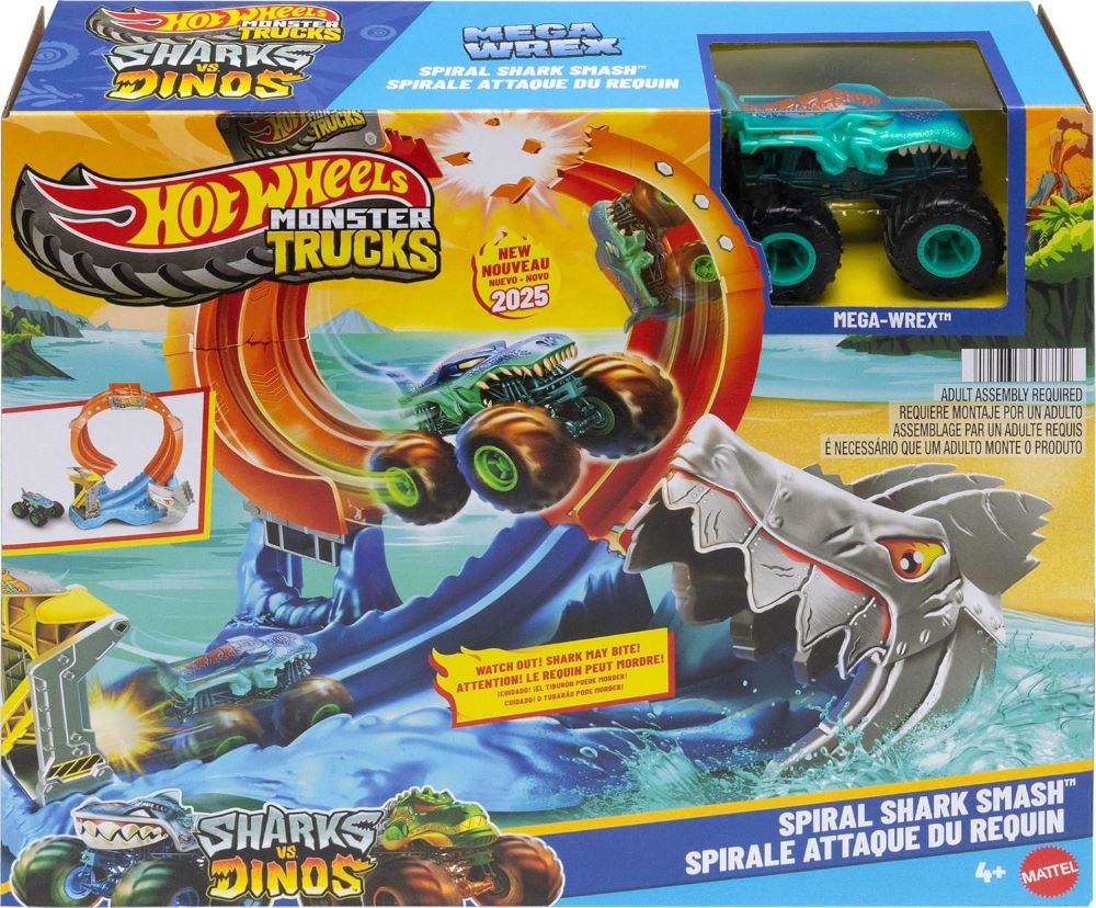 PREORDER Hot Wheels - Monster Trucks - Hwmt Corkscrew Shark Smash (Tgt)