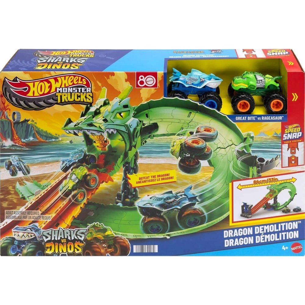 PREORDER Hot Wheels - Monster Trucks - Hwmt Sharks Vs. Dinos Dragon Destruction (F25 Media Driver)