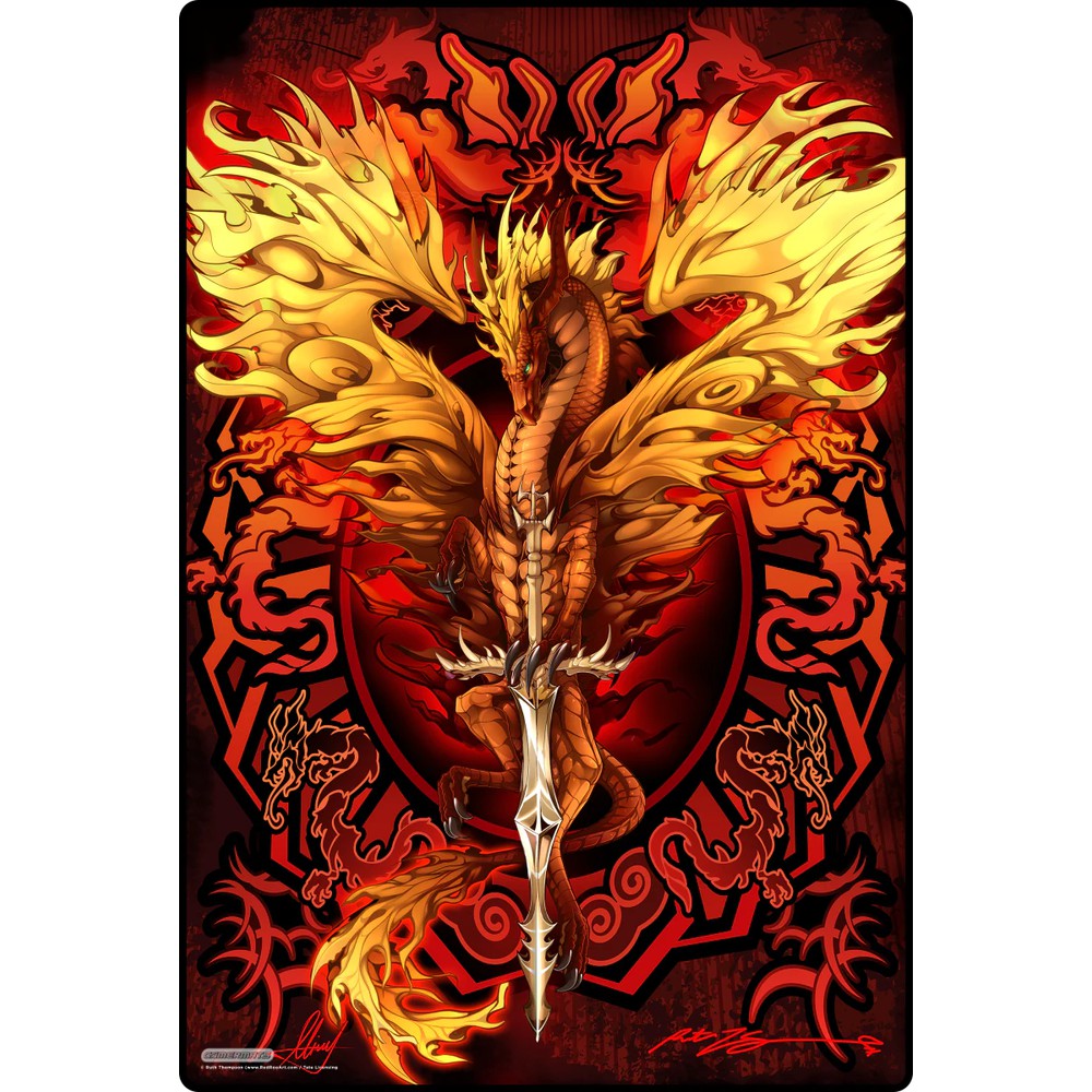 PREORDER GamerMats: Flameblade by Ruth Thomson - XL Deskmat
