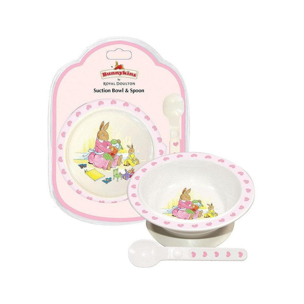 PREORDER Bunnykins: Suction Bowl with Spoon - Pink