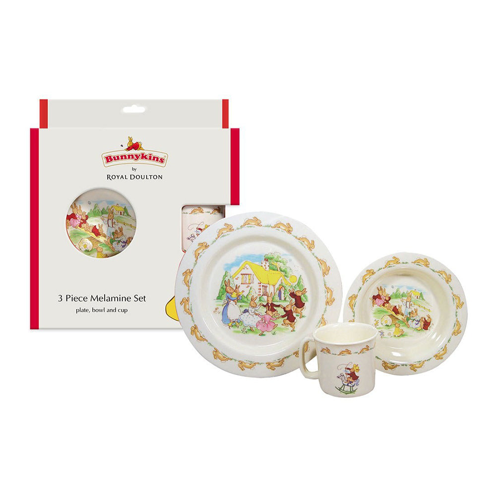 PREORDER Bunnykins: 3 Piece Melamine Set - White