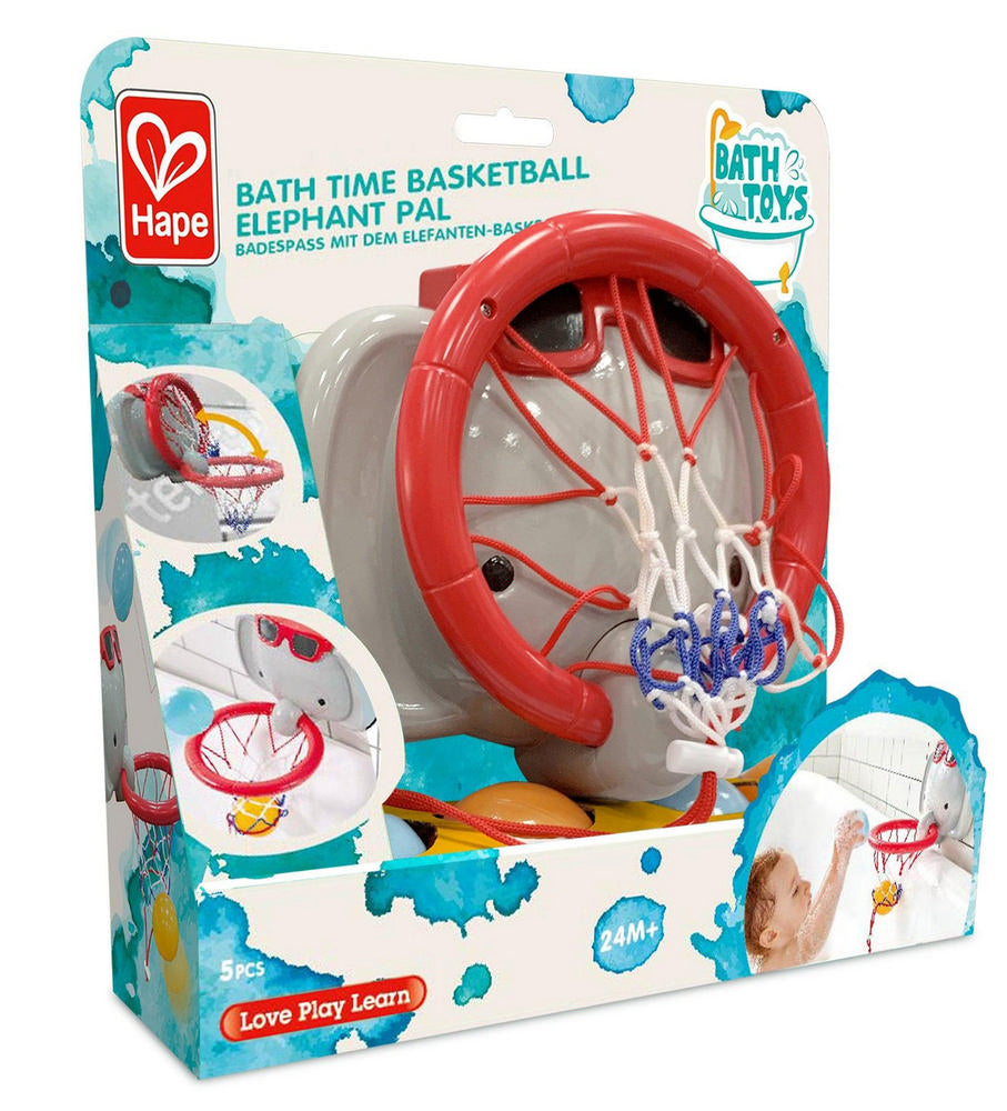 PREORDER Hape - Bath Toys: Bath Time Basketball Elephant Pal