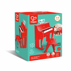 Hape - Preschool Music: Learn with Lights Piano (RED) with stool