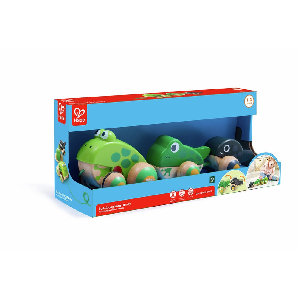 PREORDER Hape - Push & Pull: Pull-Along Frog Family