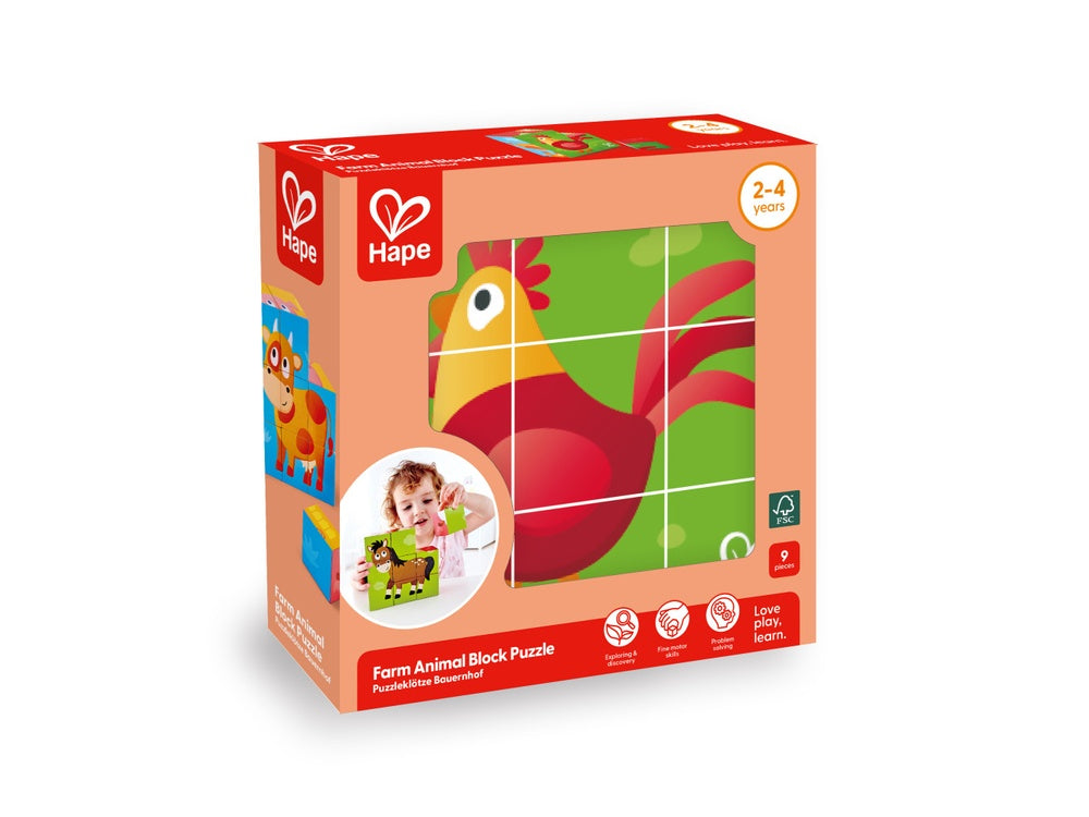 PREORDER Hape - Puzzles: Farm Animal Block Puzzle