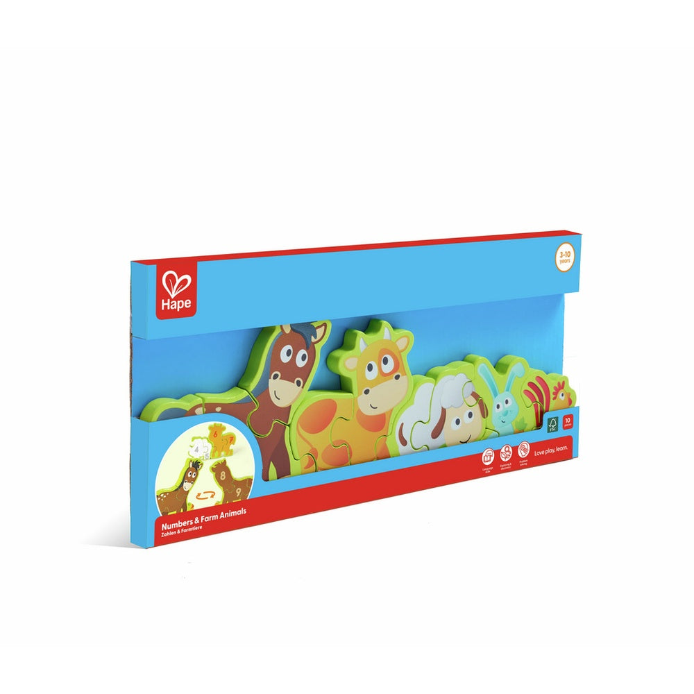 PREORDER Hape - Puzzles: Numbers & Farm Animals