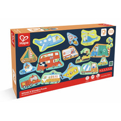 PREORDER Hape - Puzzles: Wheels & Wonders Puzzle