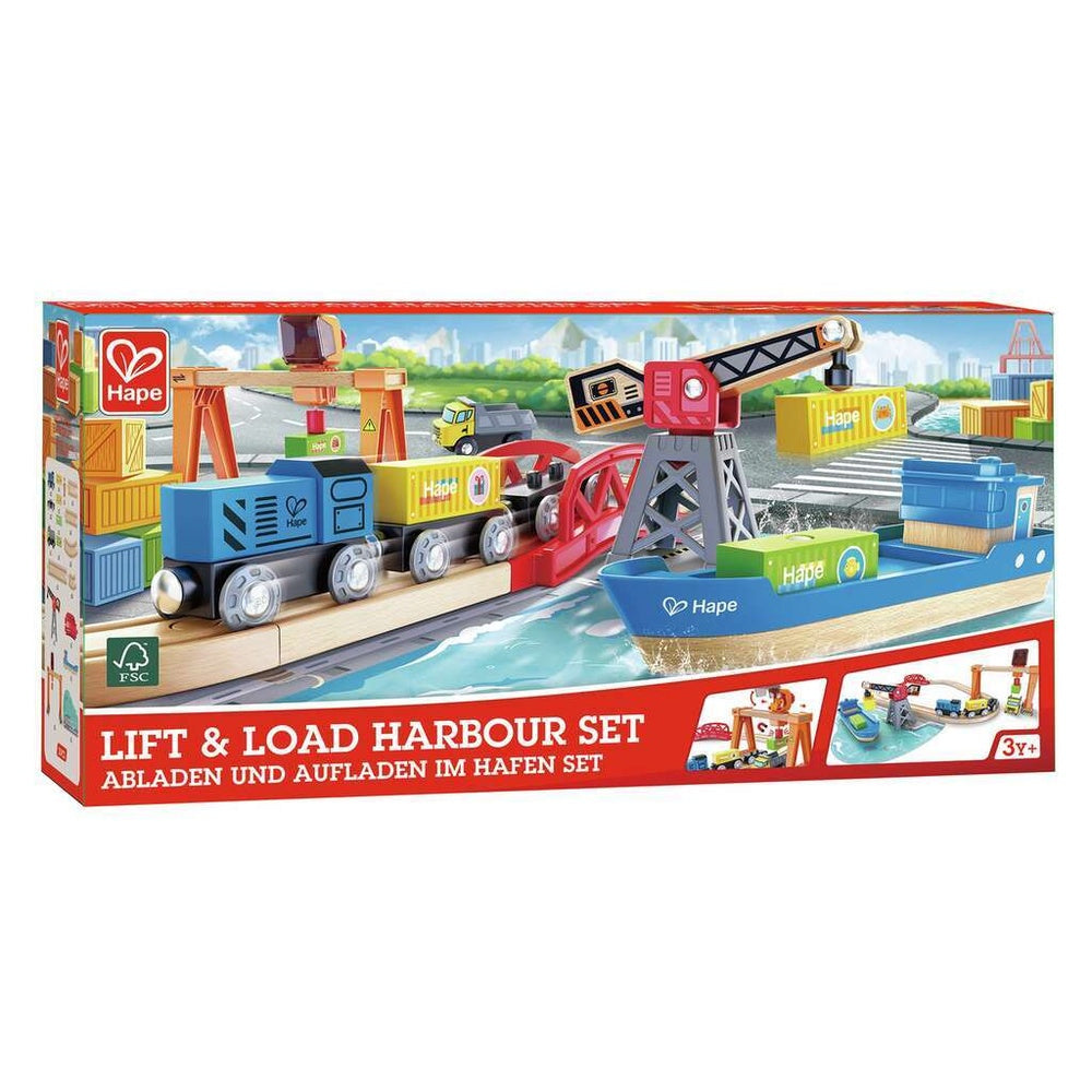 PREORDER Hape - Railway: Lift & Load Harbour Set