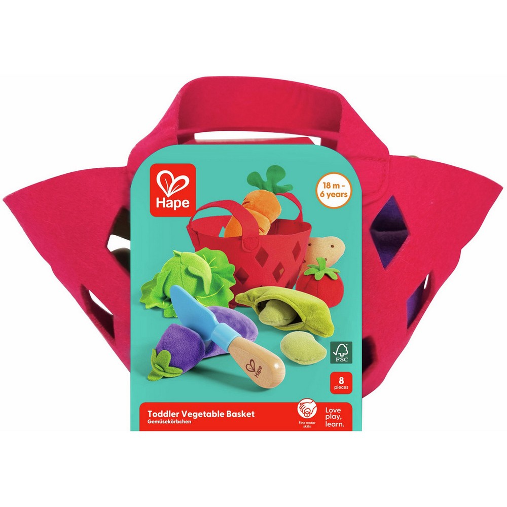 PREORDER Hape - Toddler Kitchen & Food: Toddler Vegetable Basket