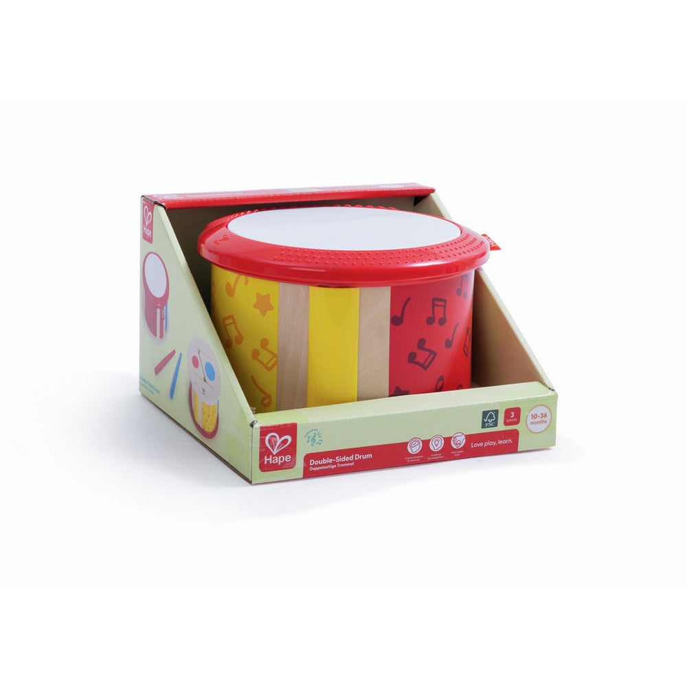 PREORDER Hape - Toddler Music: Double-Sided Hand Drum