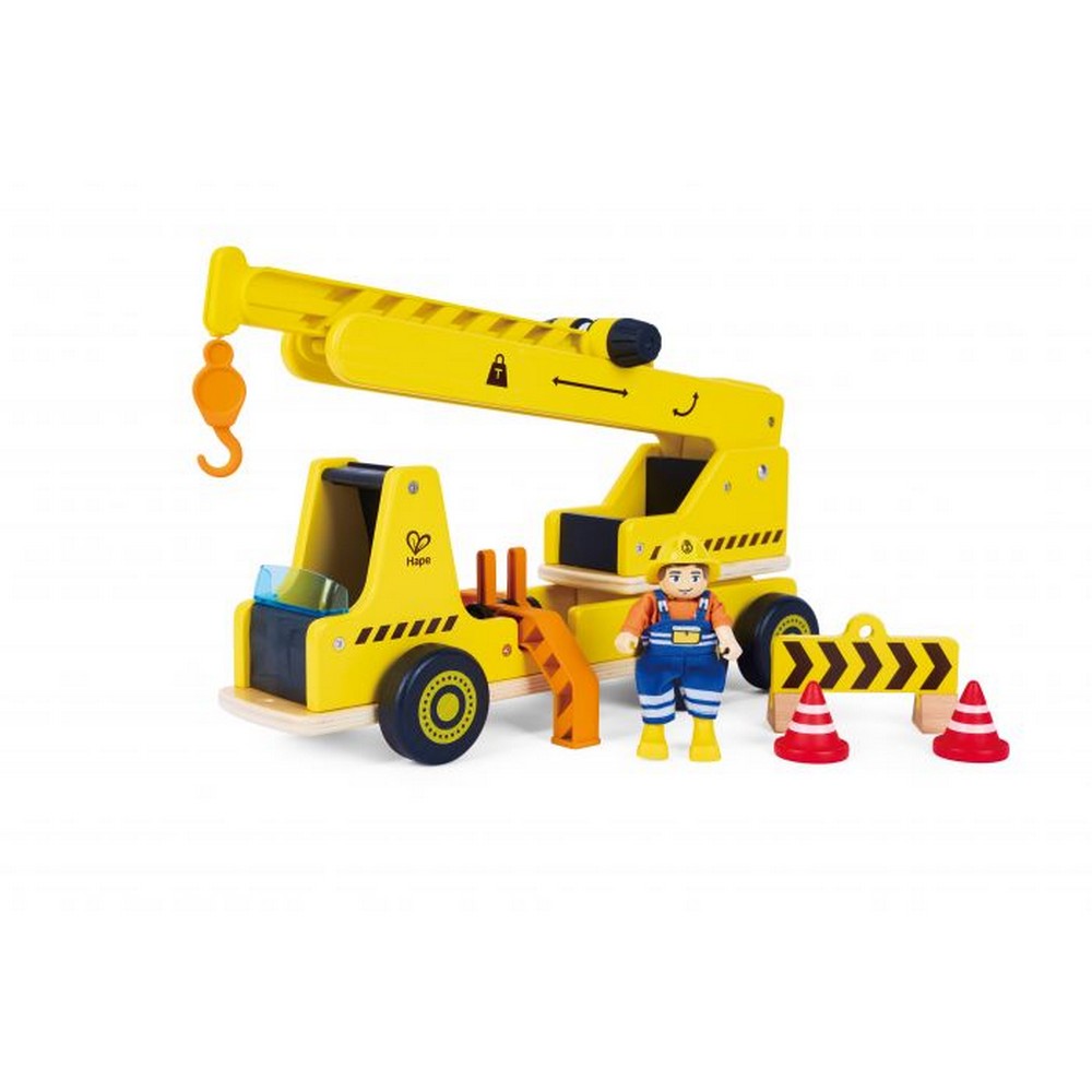 PREORDER Hape - Vehicles & Playsets: Mobile Crane & Construction Set