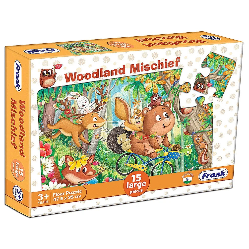 PREORDER 15pce Large Piece Puzzle - Asst B (Aeroplane - Fire Engine - Woodland Mischief)