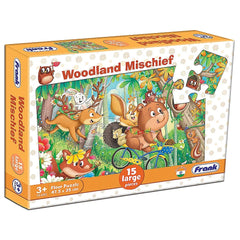 PREORDER 15pce Large Piece Puzzle - Asst B (Aeroplane - Fire Engine - Woodland Mischief)