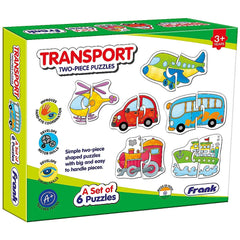 PREORDER 6pk 2pce Puzzles - 2 Asst (Animals - Transport)