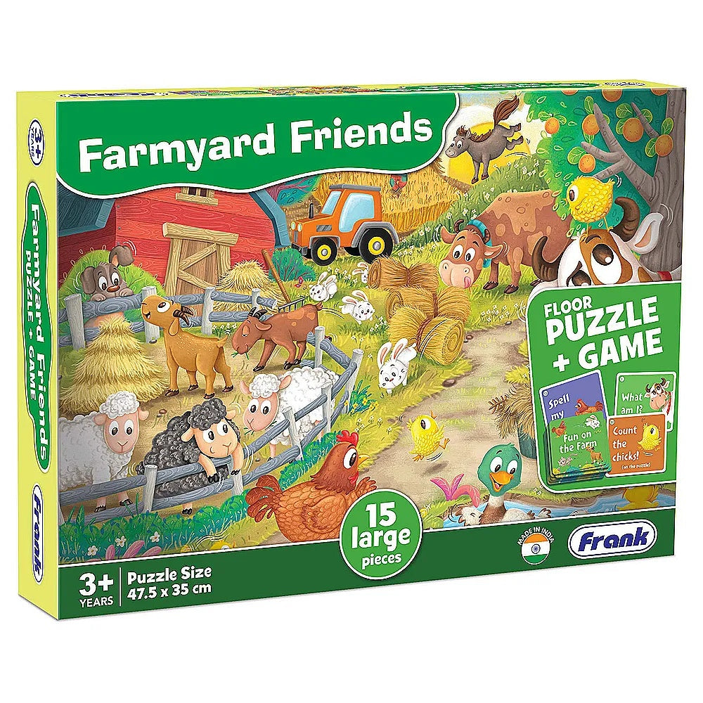 PREORDER 15pce Large Piece Puzzle & Game/Book Set - 2 Asst (Farmyard Friends - Under Construction)