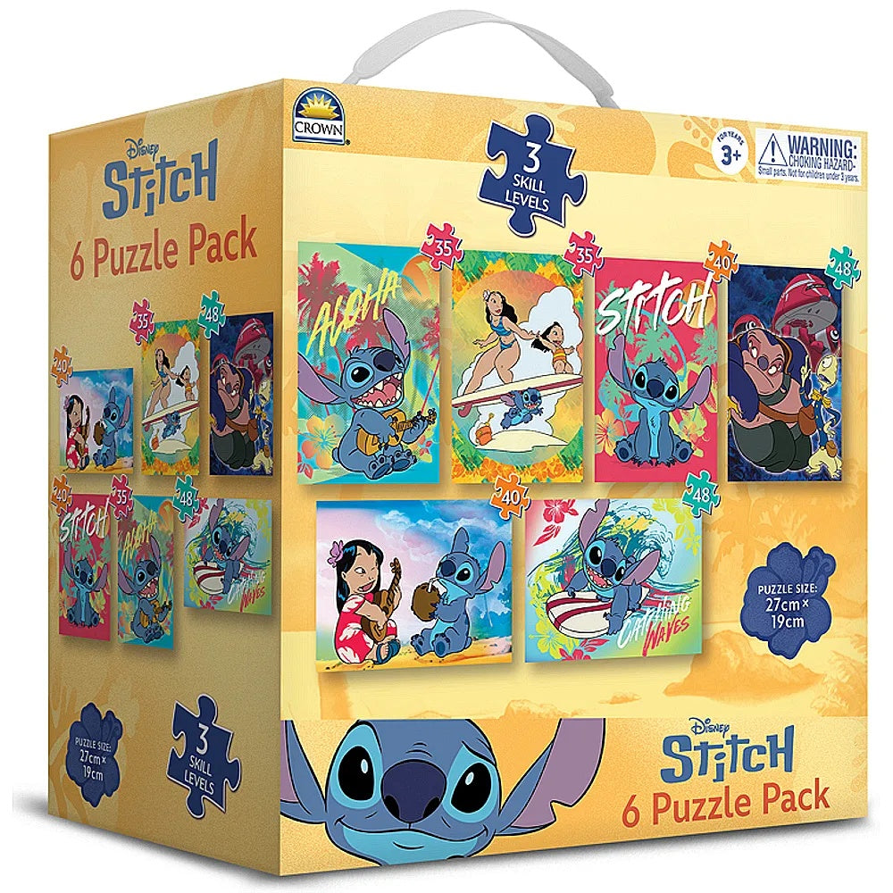 PREORDER Stitch 6 Puzzle Pack - 2 x 12pce - 2 x 20pce & 2 x 30pce Puzzles