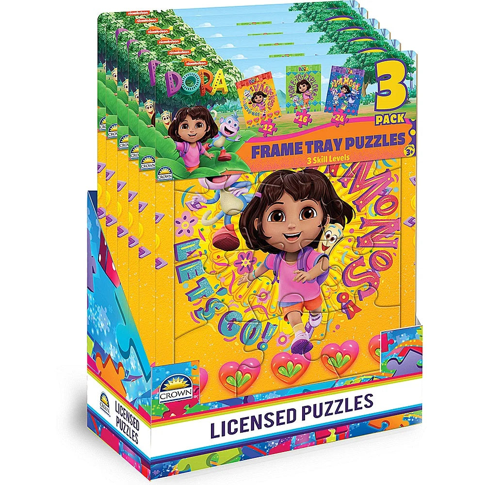 PREORDER Dora 3pk Frame Tray Puzzles