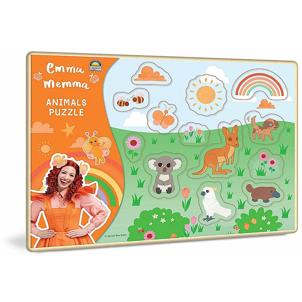 PREORDER Emma Memma Wooden Pin Puzzle - Animals