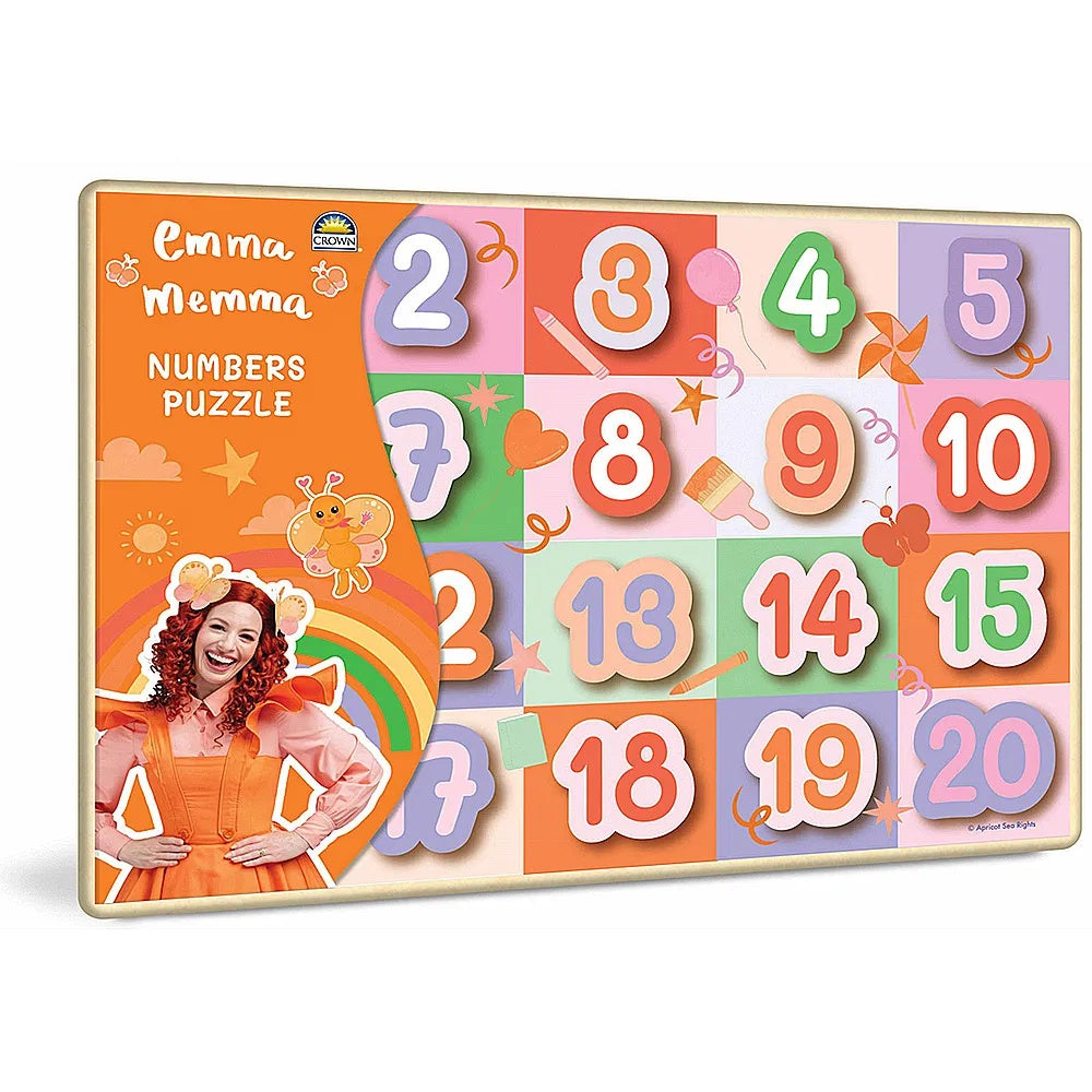 PREORDER Emma Memma Wooden Pin Puzzle - Numbers
