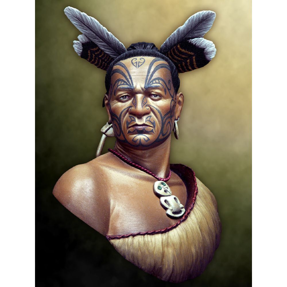 PREORDER Pegaso Models - Maori Warrior Bust 200mm