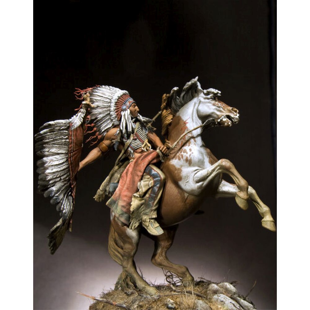 PREORDER Pegaso Models - Lakota Chief 90mm on horse