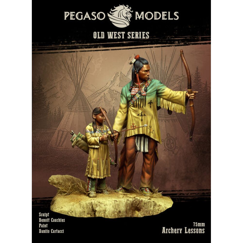 PREORDER Pegaso Models - Archery Lesson with a Kid 75mm on foot