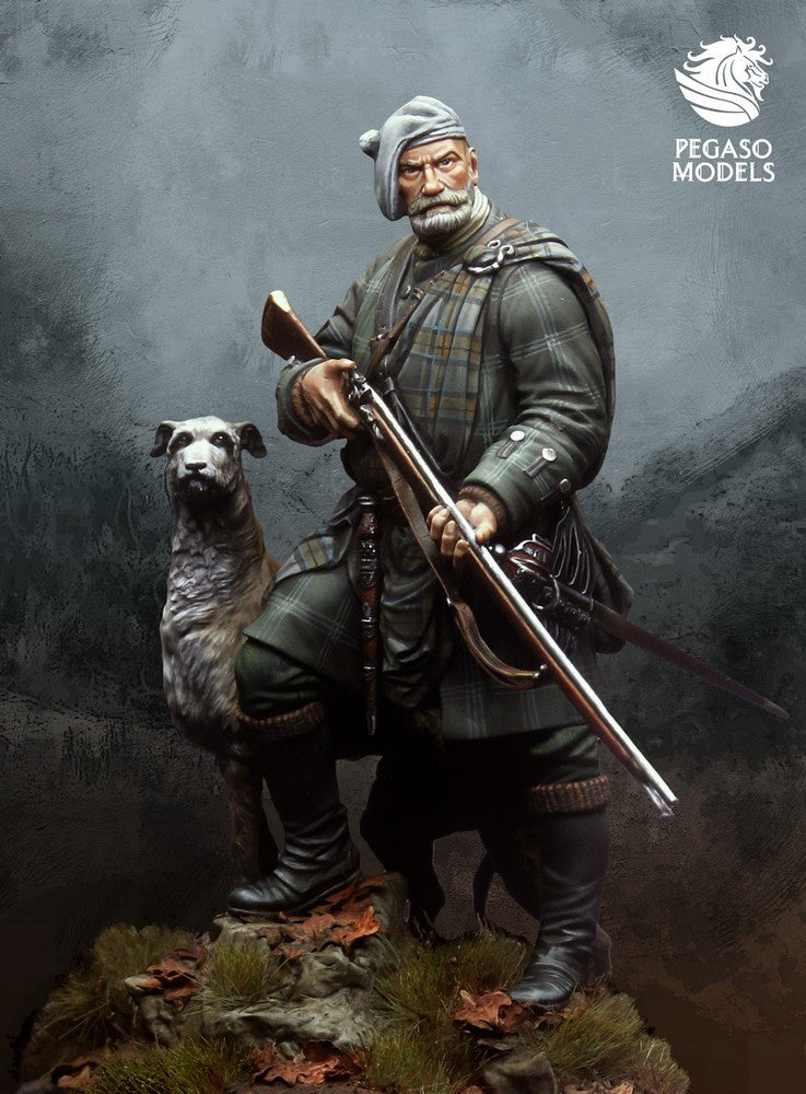 PREORDER Pegaso Models - Scottish Lord with Dog 75mm on foot