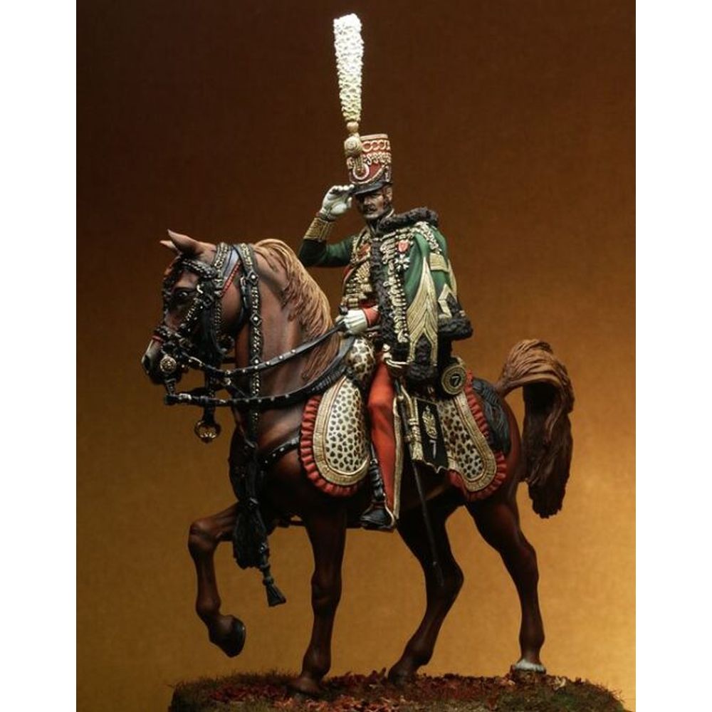 PREORDER Pegaso Models - Colonel of the 7th Regiment Hussars 75mm on horse
