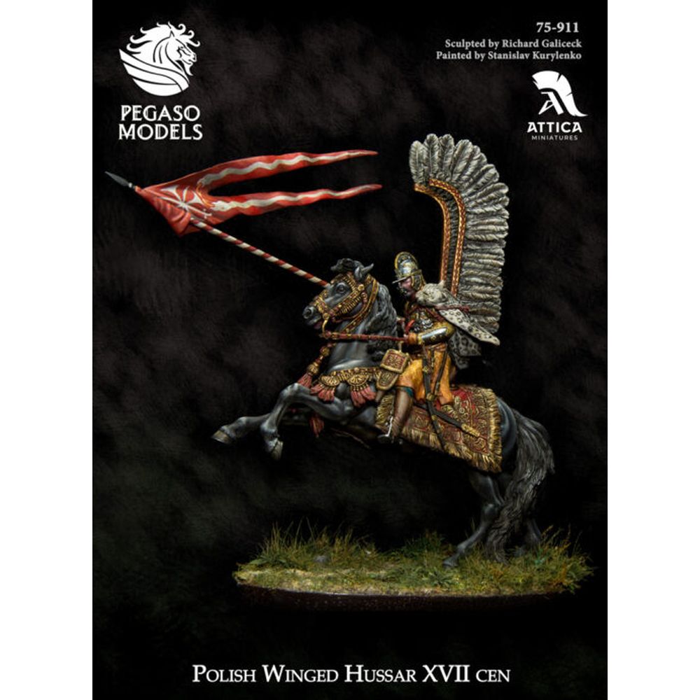 PREORDER Pegaso Models - Polish Winged Hussar 75mm on horse