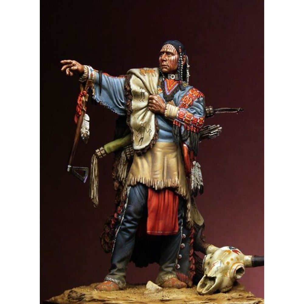 PREORDER Pegaso Models - Noble Sioux Warrior 75mm on foot CLASSICS