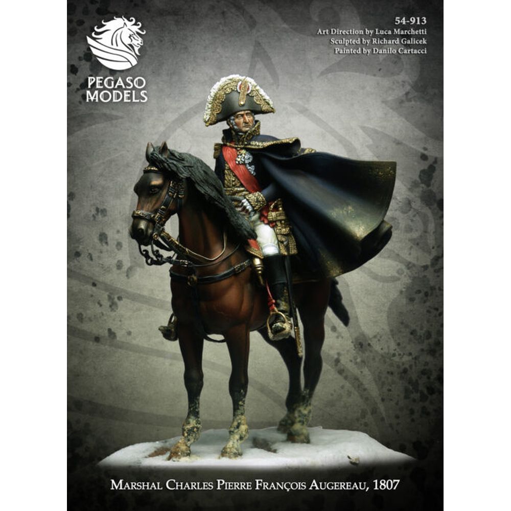 PREORDER Pegaso Models - Marshall Auguerau 54mm on horse