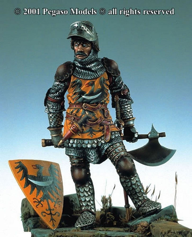 PREORDER Pegaso Models - Bavarian Knight with Axe 54mm on foot CLASSICS