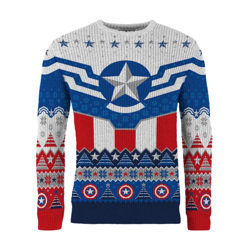 PREORDER Sam Wilson Captain America Christmas Jumper (Size L)