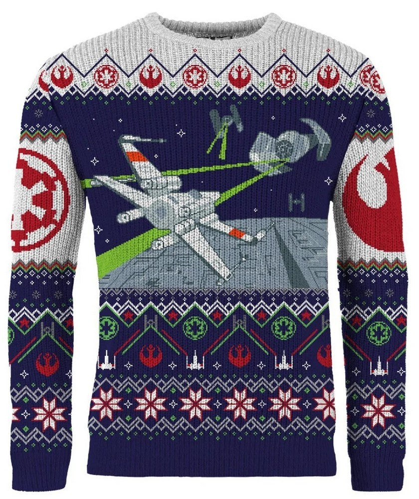 PREORDER Star Wars X-Wing v TIE Fighter Christmas Jumper (Size S)