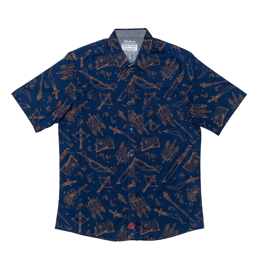PREORDER Darrington Press - Mighty Nein Weapons Button Down Short Sleeve Shirt - S