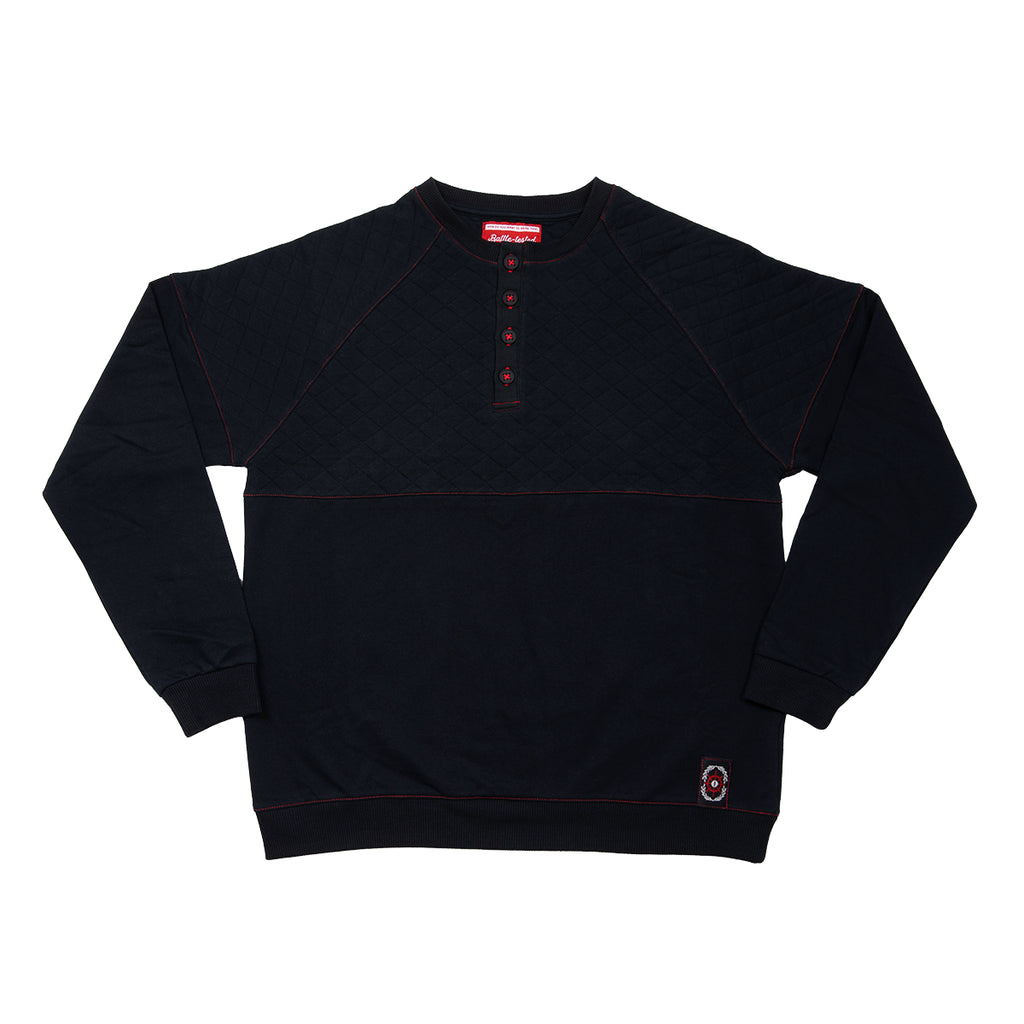 PREORDER Darrington Press - Fjord Stone Black Henley Long Sleeve Shirt - 2XL