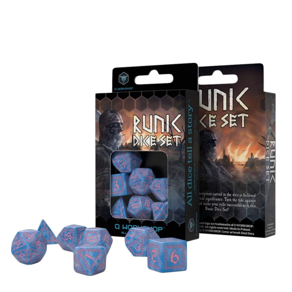 PREORDER Q Workshop: Runic Glacier & pink Dice Set