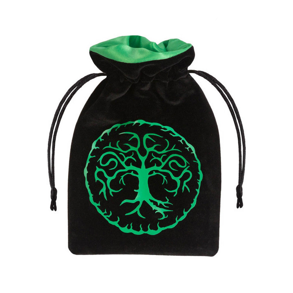 PREORDER Q Workshop: Forest Black green Velour Dice Bag