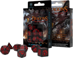 Q Workshop: Dragons Black & Red 7 Dice Set