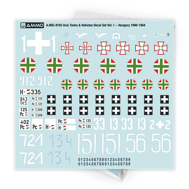PREORDER Ammo by MIG - Axis Tanks & Vehicles Decal Set Vol. 1